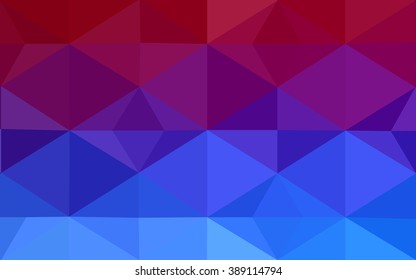 Multicolor blue, red polygonal illustration, which consist of triangles. Geometric background in Origami style with gradient. Triangular design for your business.