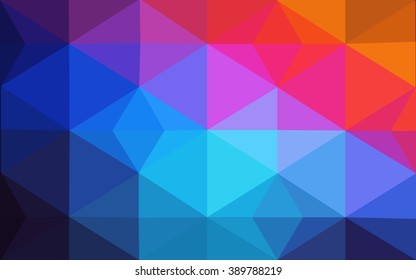 Multicolor blue, red polygonal illustration, which consist of triangles. Geometric background in Origami style with gradient. Triangular design for your business.