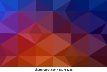 Multicolor blue, red polygonal illustration, which consist of triangles. Geometric background in Origami style with gradient. Triangular design for your business.