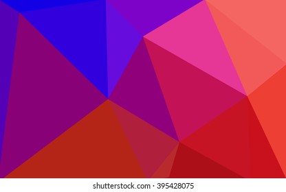 Multicolor blue, red polygonal illustration, which consist of triangles. Geometric background in Origami style with gradient. Triangular design for your business.