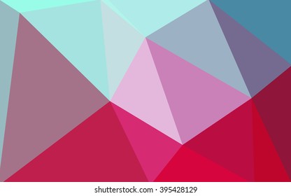 Multicolor blue, red polygonal illustration, which consist of triangles. Geometric background in Origami style with gradient. Triangular design for your business.