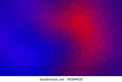 Multicolor blue, red polygonal illustration, which consist of triangles. Geometric background in Origami style with gradient. Triangular design for your business.