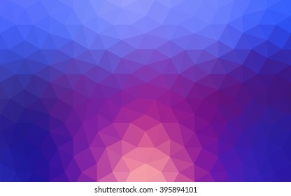 Multicolor blue, red polygonal illustration, which consist of triangles. Geometric background in Origami style with gradient. Triangular design for your business.