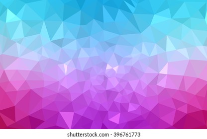 Multicolor blue, red polygonal illustration, which consist of triangles. Geometric background in Origami style with gradient. Triangular design for your business.