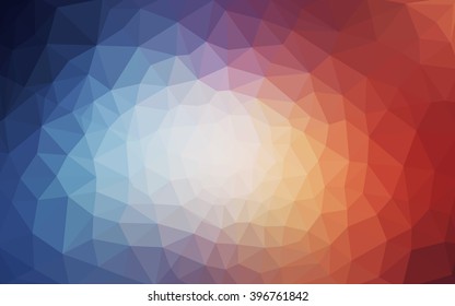 Multicolor blue, red polygonal illustration, which consist of triangles. Geometric background in Origami style with gradient. Triangular design for your business.