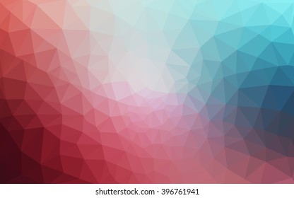 Multicolor blue, red polygonal illustration, which consist of triangles. Geometric background in Origami style with gradient. Triangular design for your business.