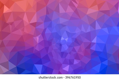 Multicolor blue, red polygonal illustration, which consist of triangles. Geometric background in Origami style with gradient. Triangular design for your business.