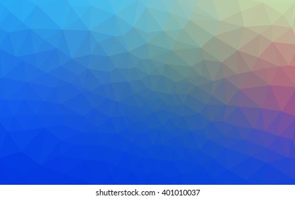 Multicolor blue, red polygonal illustration, which consist of triangles. Geometric background in Origami style with gradient. Triangular design for your business.