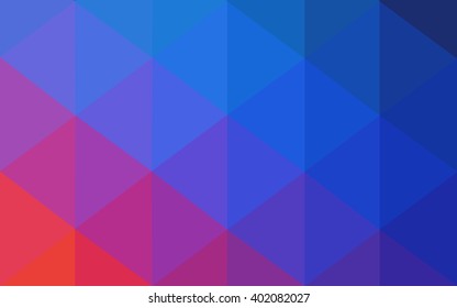 Multicolor blue, red polygonal illustration, which consist of triangles. Geometric background in Origami style with gradient. Triangular design for your business.