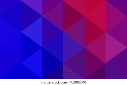 Multicolor blue, red polygonal illustration, which consist of triangles. Geometric background in Origami style with gradient. Triangular design for your business.
