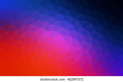 Multicolor blue, red polygonal illustration, which consist of triangles. Geometric background in Origami style with gradient. Triangular design for your business.