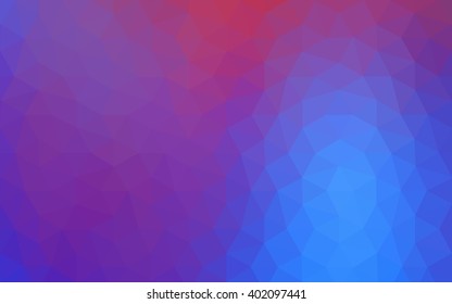 Multicolor blue, red polygonal illustration, which consist of triangles. Geometric background in Origami style with gradient. Triangular design for your business.
