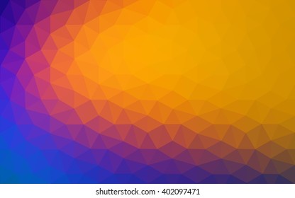 Multicolor blue, red polygonal illustration, which consist of triangles. Geometric background in Origami style with gradient. Triangular design for your business.