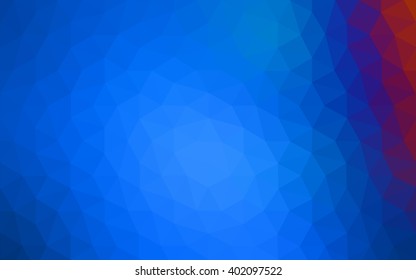 Multicolor blue, red polygonal illustration, which consist of triangles. Geometric background in Origami style with gradient. Triangular design for your business.