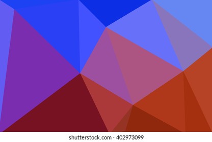 Multicolor blue, red polygonal illustration, which consist of triangles. Geometric background in Origami style with gradient. Triangular design for your business.