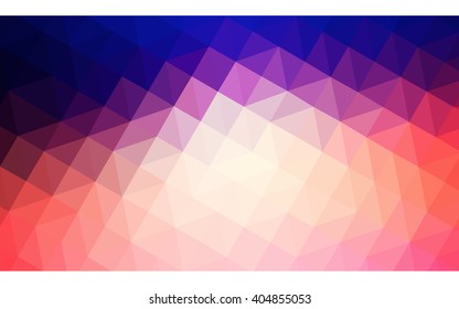 Multicolor blue, red polygonal illustration, which consist of triangles. Geometric background in Origami style with gradient. Triangular design for your business.
