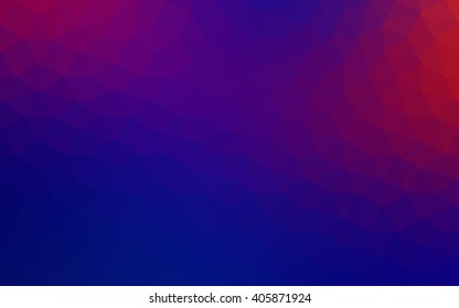 Multicolor blue, red polygonal illustration, which consist of triangles. Geometric background in Origami style with gradient. Triangular design for your business.