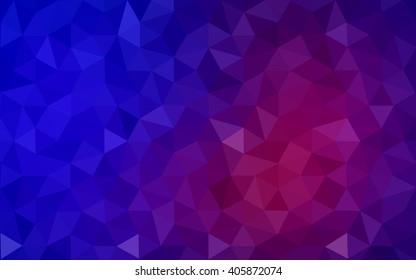 Multicolor blue, red polygonal illustration, which consist of triangles. Geometric background in Origami style with gradient. Triangular design for your business.