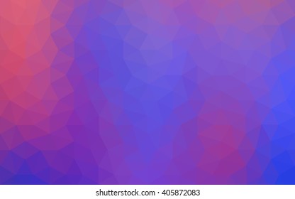 Multicolor blue, red polygonal illustration, which consist of triangles. Geometric background in Origami style with gradient. Triangular design for your business.