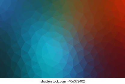 Multicolor blue, red polygonal illustration, which consist of triangles. Geometric background in Origami style with gradient. Triangular design for your business.