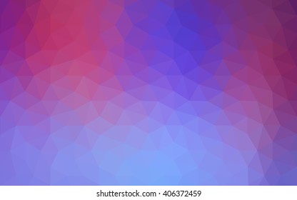 Multicolor blue, red polygonal illustration, which consist of triangles. Geometric background in Origami style with gradient. Triangular design for your business.