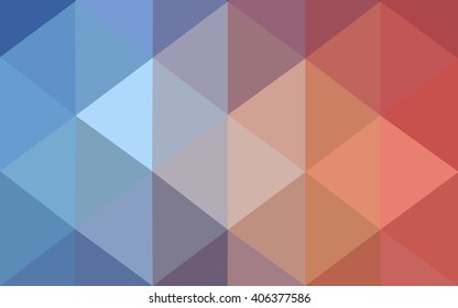Multicolor blue, red polygonal illustration, which consist of triangles. Geometric background in Origami style with gradient. Triangular design for your business.