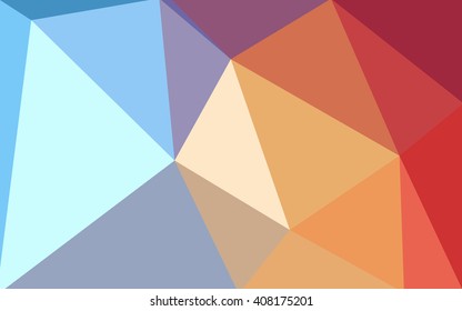 Multicolor blue, red polygonal illustration, which consist of triangles. Geometric background in Origami style with gradient. Triangular design for your business.
