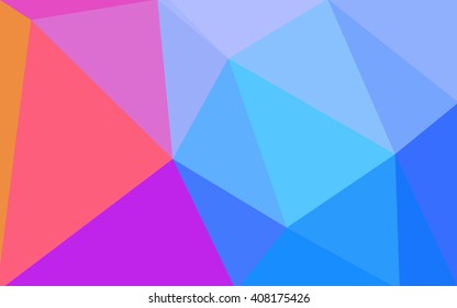 Multicolor blue, red polygonal illustration, which consist of triangles. Geometric background in Origami style with gradient. Triangular design for your business.