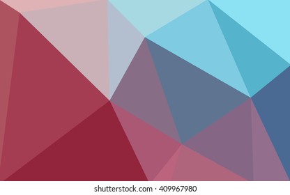 Multicolor blue, red polygonal illustration, which consist of triangles. Geometric background in Origami style with gradient. Triangular design for your business.