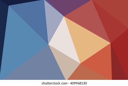 Multicolor blue, red polygonal illustration, which consist of triangles. Geometric background in Origami style with gradient. Triangular design for your business.