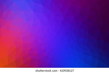 Multicolor blue, red polygonal illustration, which consist of triangles. Geometric background in Origami style with gradient. Triangular design for your business.