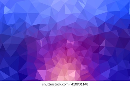 Multicolor blue, red polygonal illustration, which consist of triangles. Geometric background in Origami style with gradient. Triangular design for your business.