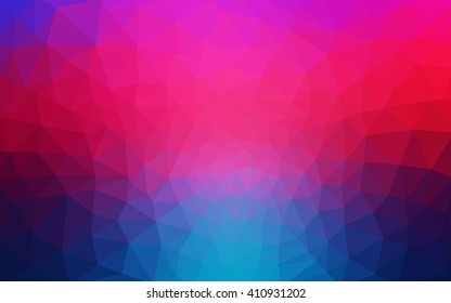 Multicolor blue, red polygonal illustration, which consist of triangles. Geometric background in Origami style with gradient. Triangular design for your business.