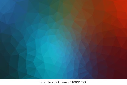 Multicolor blue, red polygonal illustration, which consist of triangles. Geometric background in Origami style with gradient. Triangular design for your business.
