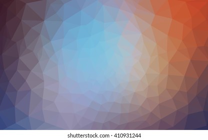 Multicolor blue, red polygonal illustration, which consist of triangles. Geometric background in Origami style with gradient. Triangular design for your business.