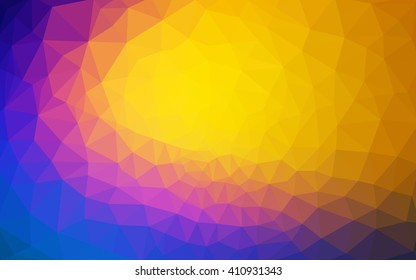 Multicolor blue, red polygonal illustration, which consist of triangles. Geometric background in Origami style with gradient. Triangular design for your business.
