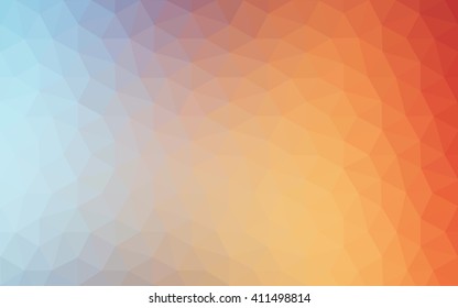 Multicolor blue, red polygonal illustration, which consist of triangles. Geometric background in Origami style with gradient. Triangular design for your business.