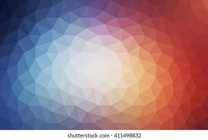 Multicolor blue, red polygonal illustration, which consist of triangles. Geometric background in Origami style with gradient. Triangular design for your business.