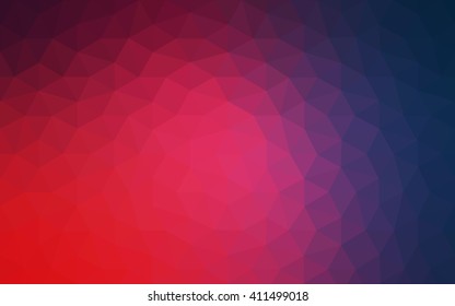 Multicolor blue, red polygonal illustration, which consist of triangles. Geometric background in Origami style with gradient. Triangular design for your business.