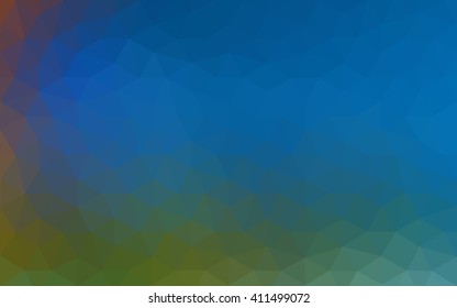 Multicolor blue, red polygonal illustration, which consist of triangles. Geometric background in Origami style with gradient. Triangular design for your business.