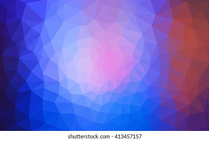 Multicolor blue, red polygonal illustration, which consist of triangles. Geometric background in Origami style with gradient. Triangular design for your business.