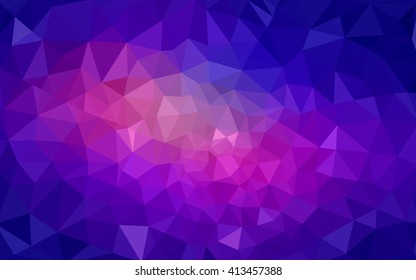Multicolor blue, red polygonal illustration, which consist of triangles. Geometric background in Origami style with gradient. Triangular design for your business.
