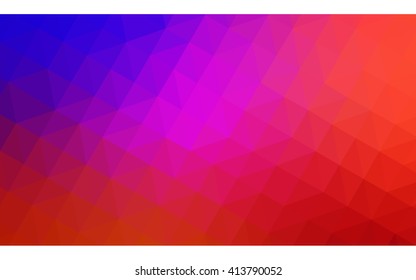 Multicolor blue, red polygonal illustration, which consist of triangles. Geometric background in Origami style with gradient. Triangular design for your business.