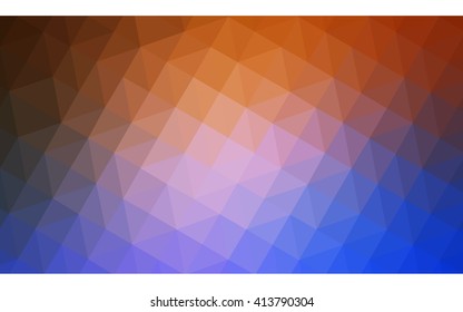 Multicolor blue, red polygonal illustration, which consist of triangles. Geometric background in Origami style with gradient. Triangular design for your business.