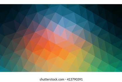 Multicolor blue, red polygonal illustration, which consist of triangles. Geometric background in Origami style with gradient. Triangular design for your business.