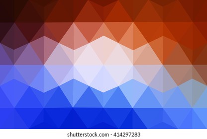 Multicolor blue, red polygonal illustration, which consist of triangles. Geometric background in Origami style with gradient. Triangular design for your business.