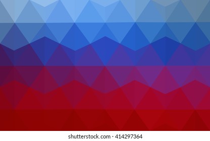 Multicolor blue, red polygonal illustration, which consist of triangles. Geometric background in Origami style with gradient. Triangular design for your business.