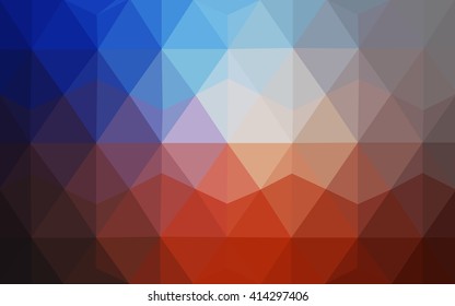 Multicolor blue, red polygonal illustration, which consist of triangles. Geometric background in Origami style with gradient. Triangular design for your business.