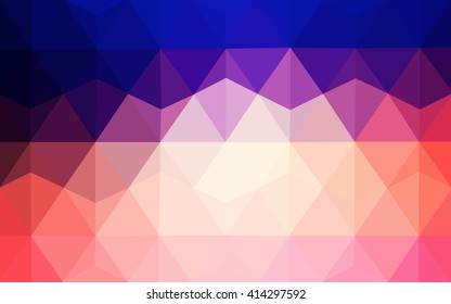 Multicolor blue, red polygonal illustration, which consist of triangles. Geometric background in Origami style with gradient. Triangular design for your business.