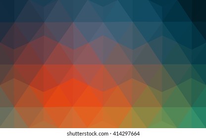 Multicolor blue, red polygonal illustration, which consist of triangles. Geometric background in Origami style with gradient. Triangular design for your business.